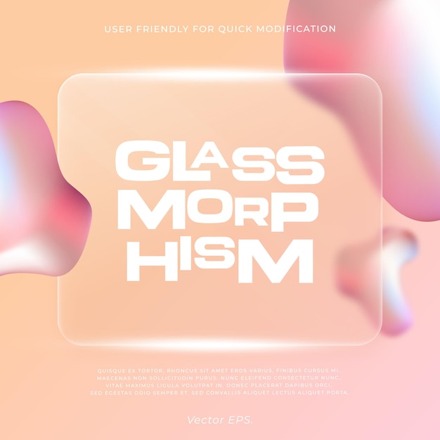 Vektor premium-realistische orange-rosa gradient-glasmorphismus-hintergrundvektor