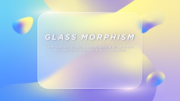 Vektor realistischer glasmorphismus-abstrakter hintergrund für webdesign