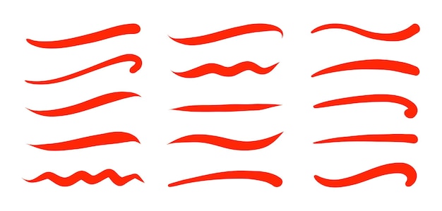 Swoosh-Swash-Unterstreichungsstrich-Set Handgezeichneter Strudel-Swoosh unterstreicht kalligrafisches Element