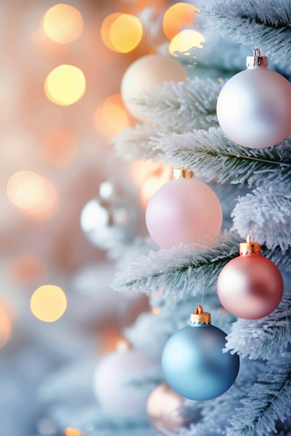 Gratis foto close-up op prachtig versierde kerstboom