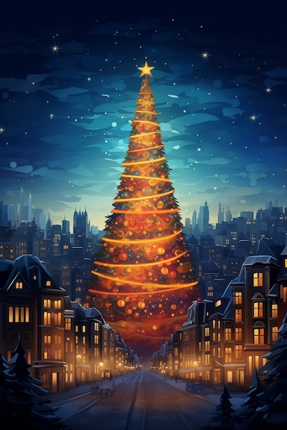 Gratis foto kerstfeest met versierde boom