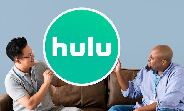 Mannen tonen een Hulu-pictogram