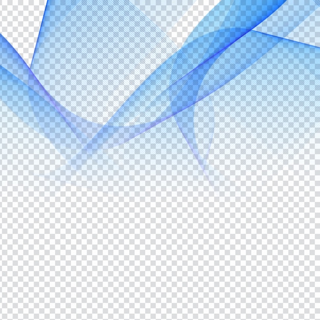 Gratis vector abstracte blauwe golf ontwerp op transparante achtergrond