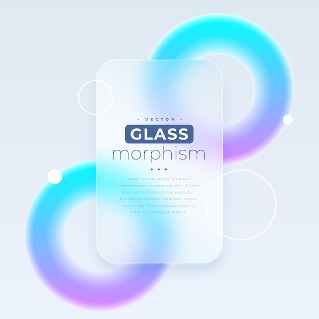 Gratis vector futuristische glasmorfismeachtergrond met gloeiend gradiëntontwerp