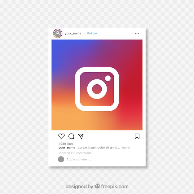Gratis vector instagram-bericht met transparante achtergrond