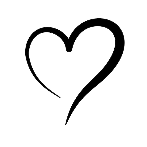 Kalligrafische zwarte hartvorm