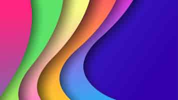 Gratis vector kleurrijke abstracte golf achtergrond kleurrijke papier cut