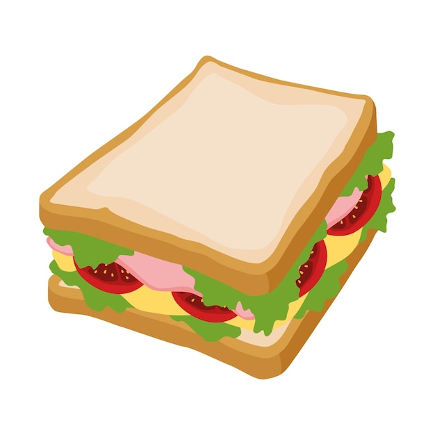 Gratis vector sandwich fastfood pictogram ontwerp geïsoleerd