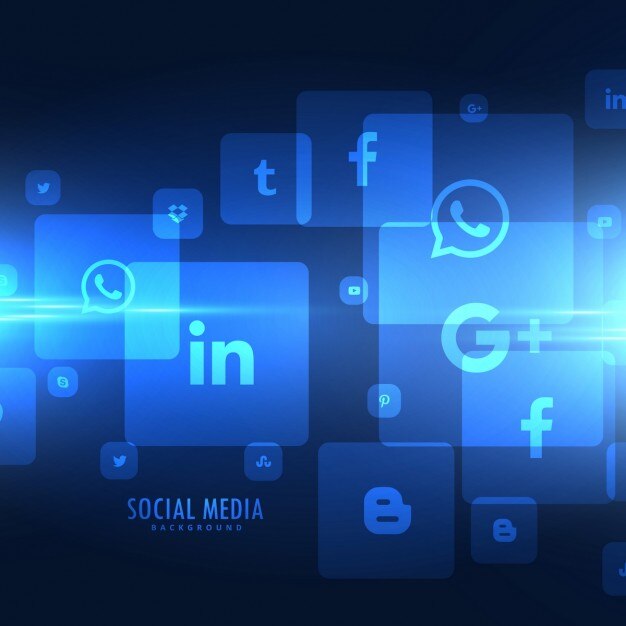 techno stijl sociale media pictogrammen achtergrond