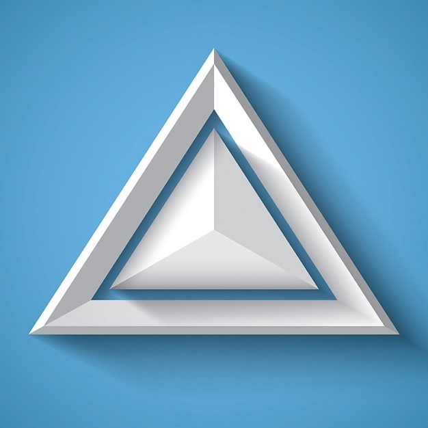 Gratis vector witte realistische geometrische achtergrond met driehoek