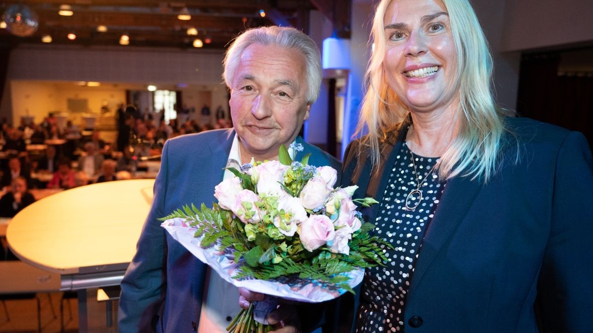 Volker Mosblech beim Kreisparteitag der CDU Duisburg im April 2022: Petra Vogt wurde zur neuen Vorsitzenden gewählt, Mosblech zum stellvertretenden Vorsitzenden.
