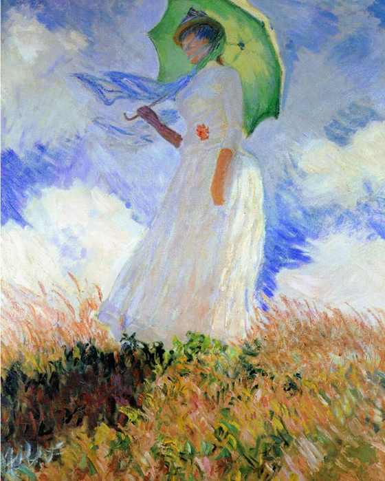 Дама с зонтиком, повернувшаяся налево. 1886 г. Холст, масло. 131-88 см. Музей д'Орсэ, Париж (560x700, 522Kb)