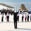 French Army Choir and children sing Beethoven in Omaha Beach D-Day ceremony