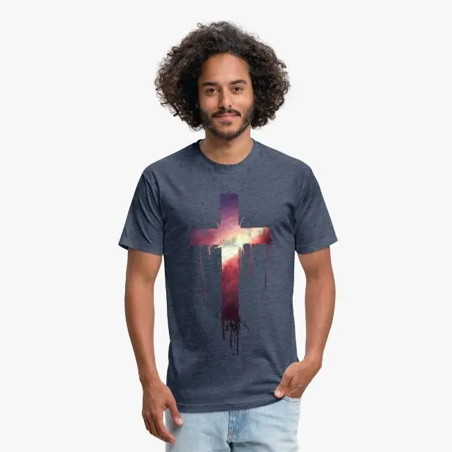 Man wearing Jesus Shirt apparel while standing in nature, representing our faith-based fashion brand.