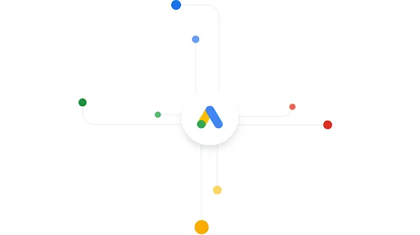 画面に Google 広告のロゴが表示されたノートパソコンのイラスト
