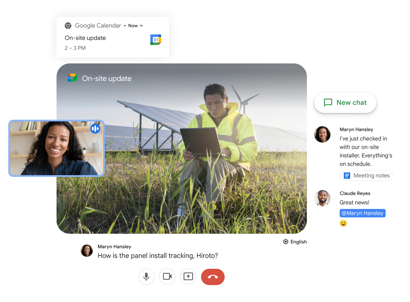 O Google Meet e o Google Chat colaboram de forma a fomentar o trabalho em equipa.