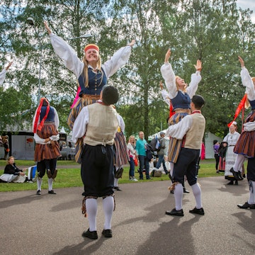 Tallinn, Estonia, 6th July, 2019: estonian folk dancers  in traditional clothing at the song festival grounds in Pirita during the song festival 'laulupide' held every 5 years in Tallinn; Shutterstock ID 1449612737; your: Sloane Tucker; gl: 65050; netsuite: Online Editorial; full: Destination Page
1449612737