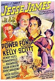 Henry Fonda, Tyrone Power, Randolph Scott, and Nancy Kelly in Jesse James (1939)