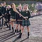 Nicola Coughlan, Leah O'Rourke, Dylan Llewellyn, Louisa Harland, Jamie-Lee O'Donnell, Beccy Henderson, and Saoirse-Monica Jackson in Derry Girls (2018)