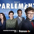 Philippe Duquesne, William Nadylam, Georgia Scalliet, Soma Pysall, Liz Kingsman, and Xavier Lacaille in Parlement (2020)
