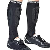 Nocour Soccer Shin Guards for for Kids Youth, Protective Soccer Gear Equipment with Lower Leg and Ankle Guards Pads for Boys Girls Teenagers - Black(M)