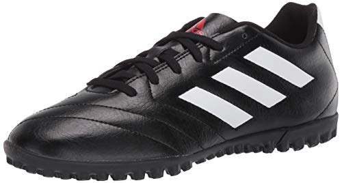 adidas mens Goletto Vii Turf Soccer Shoe, Black/White/Red, 9.5 US