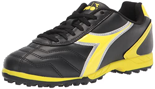 Diadora Men's Capitano TF Turf Soccer Shoes (9.5, Black/Yellow)