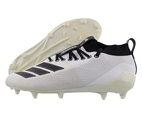adidas Men's Adizero 8.0 Football Shoe, White/Black/Grey, 10.5 M US