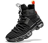 JMFCHI FASHION Kids Basketball Shoes Boys Outdoor Sneakers Girls Indoor Training Shoes High-top Boy Sports Shoes Durable Non-Slip Kid Running Shoe Black Size 4