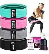 Resistance Bands for Working Out with Exercise Guide. Fabric Booty Bands for Women Men. Workout B...