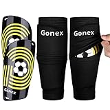 Gonex Soccer Shin Guards for Kids Adult, Youth Boys Girls Shin Guards Slip in Soccer Shin Pad Sleeves Canilleras for Football Games, EVA Cushion Protection Reduce Shocks & Injuries