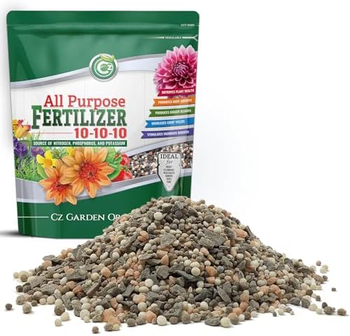 10-10-10 All Purpose Fertilizer - Made in USA - Plant Food for Indoor/Outdoor Plants & Flower Gardens - Promotes Vigorous Growth, Big Blooms and Green Lawns!