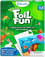 Skillmatics Art &amp; Craft Activity - Foil Fun Animals, No Mess Art for Kids, Craft Kits &amp; Supplies, DIY Creative Activity, Gifts for Boys &amp; Girls Ages 4, 5, 6, 7, 8, 9, Travel Toys