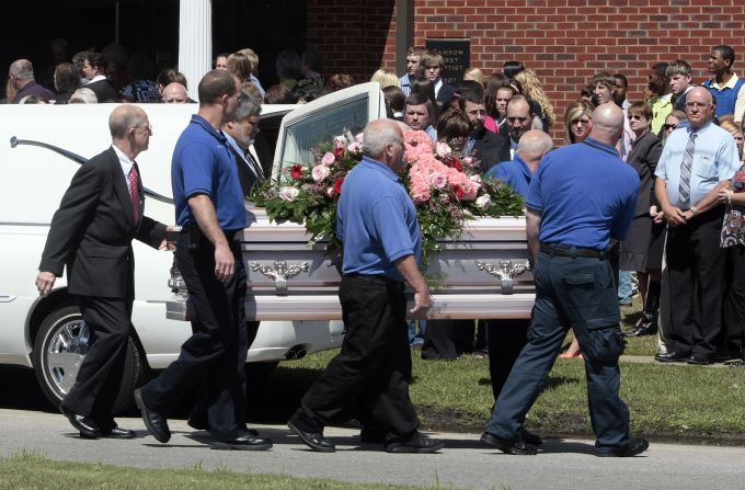 Pallbearers carry a casket of one of <a href="http://www.cnn.com/2009/CRIME/03/11/alabama.shooting.timeline/index.html?iref=allsearch" target="_blank"