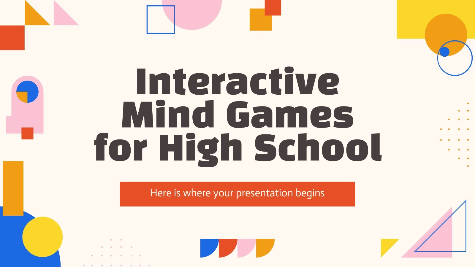 Interactive Mind Games for High School presentation template 