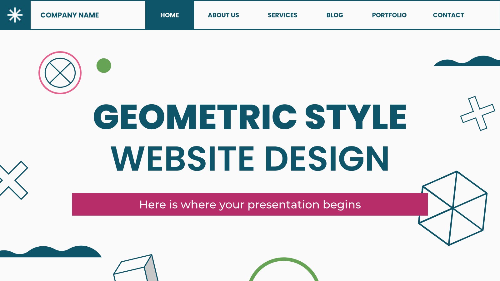 Geometric Style Website Design presentation template 