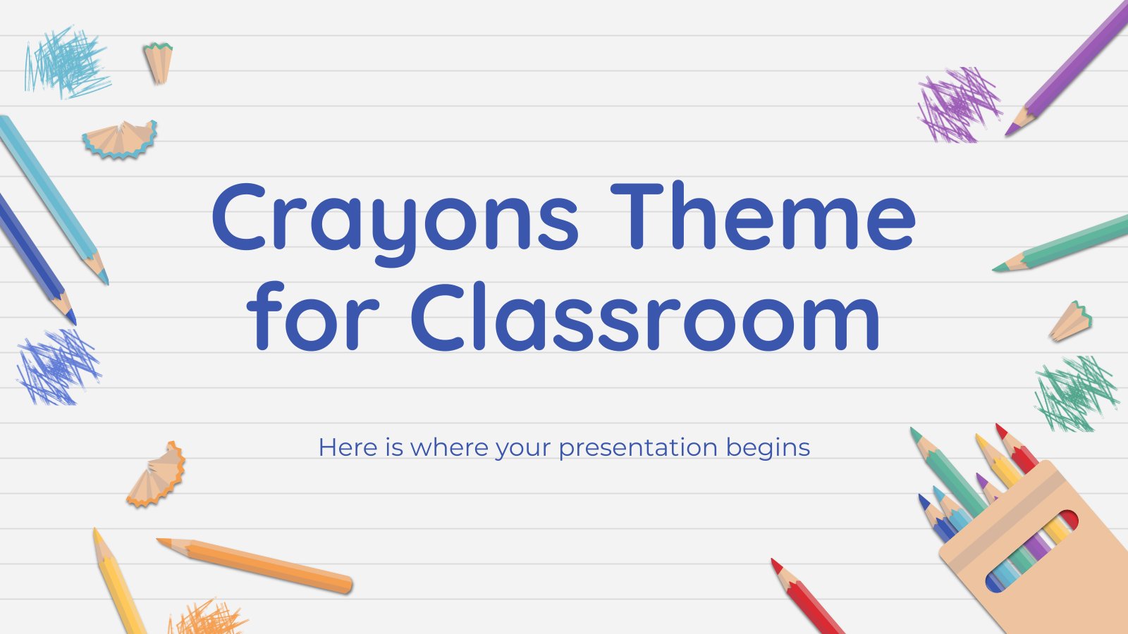 Crayons Theme for Classroom presentation template 