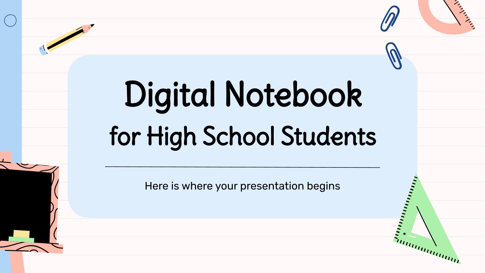 Digital Notebook for High School Students presentation template 