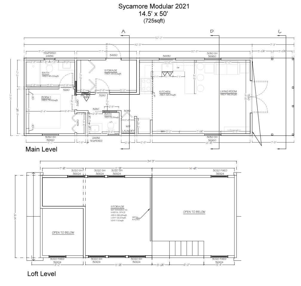 The 2021 Sycamore Modular Tiny House - Floor Plan