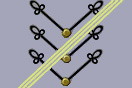 
[image ALT: an apparently abstract pattern of three V's stacked one above the other — both arms of each V end in a trefoil, and the apex of the V, at the bottom, is a small round button; superimposed on this design, three narrow parallel lines extending diagonally from the upper right to the lower left. It is a fairly close rendering of the device on the sleeve of the uniform of a First-Class cadet at the United States Military Academy at West Point; and is used on this site to indicate the American and Military History section of the site.]
			