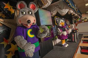 Chuck E. Cheese, left, and Helen Henny, members of the animatronic band at the Chuck E. Cheese pizza center in Northridge, are photographed in action. The Northridge location of Chuck E. Cheese is soon going to be the last remaining pizza center to house an animatronic band, once a staple of the franchise.