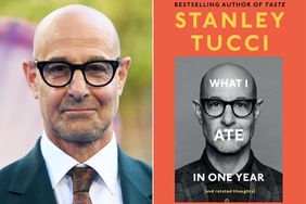 Stanley Tucci attends the UK Premiere of "The Little Mermaid" at Odeon Luxe Leicester Square on May 15, 2023 in London, England.; What I Ate in One Year: (and related thoughts) by Stanley Tucci