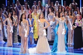 Miss Thailand Anntonia Porsild, Miss Australia Moraya Wilson and Miss Nicaragua Sheynnis Palacios line up during the 72nd Miss Universe Competition 2023