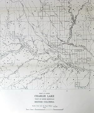 Bild des Verkufers fr Geological Survey Map in Black and White. Map 17-1958 Charlie Lake British Columbia West of Sixth Meridian (Fol Out) zum Verkauf von Ken Jackson