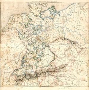 Carte Générale de L`Allemagne après le Recez de 1803. Grenzkolorierte Stahlstichkarte von A.H.Dyo...