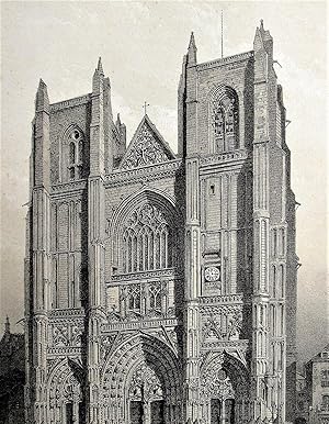 Bild des Verkufers fr Antique Lithograph. Cathedrale De Nantes zum Verkauf von Ken Jackson