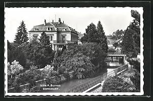 Ansichtskarte Boncourt, Villa A. Burrus am Kanal