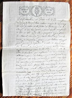 Bild des Verkufers fr Antique Handwritten Document Dated 1841 zum Verkauf von Ken Jackson