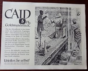 Werbeblatt 6: Caid 5 Pfg. mit Goldmundstück.