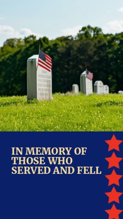 Instagram Story Video Creator Featuring a Quote to Commemorate Memorial Day 8574